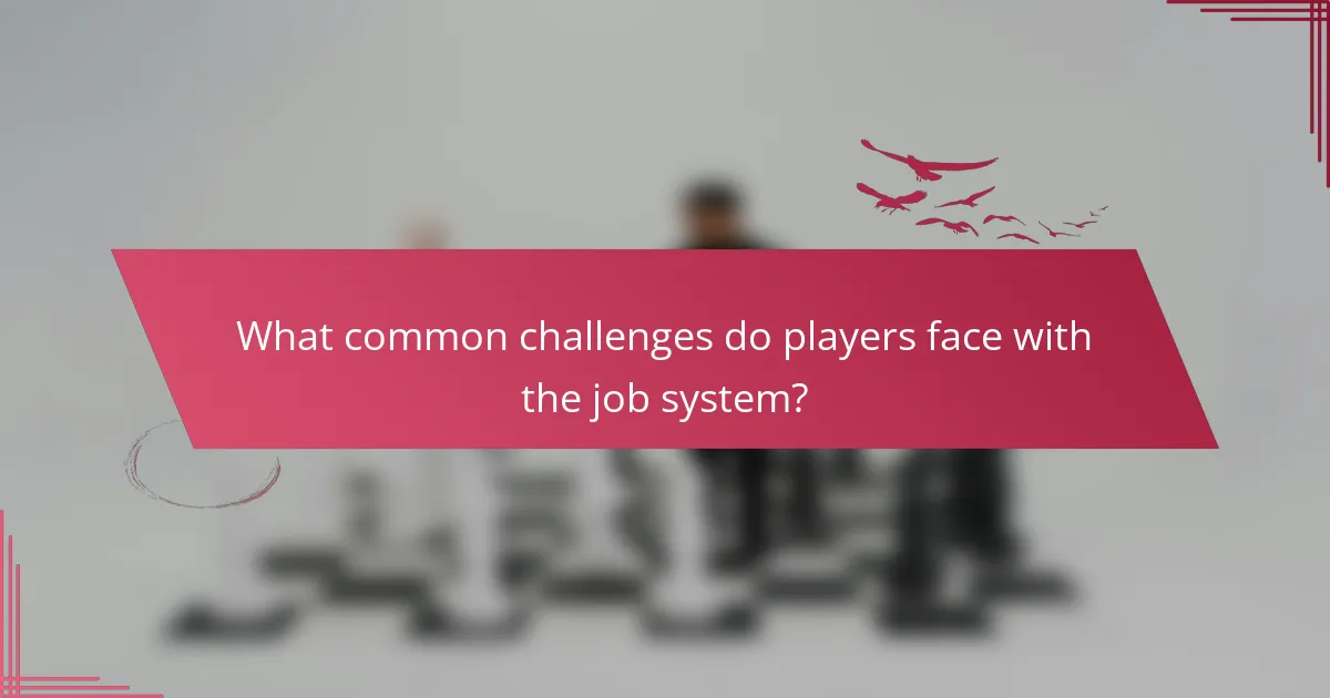 What common challenges do players face with the job system?