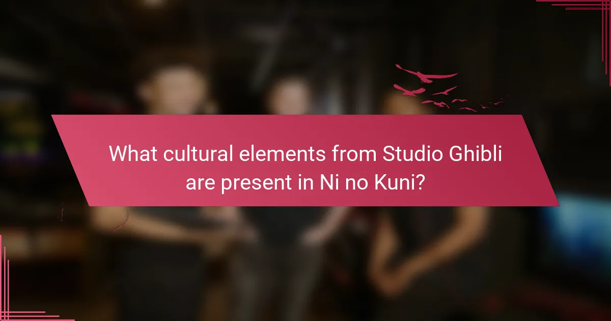 What cultural elements from Studio Ghibli are present in Ni no Kuni?